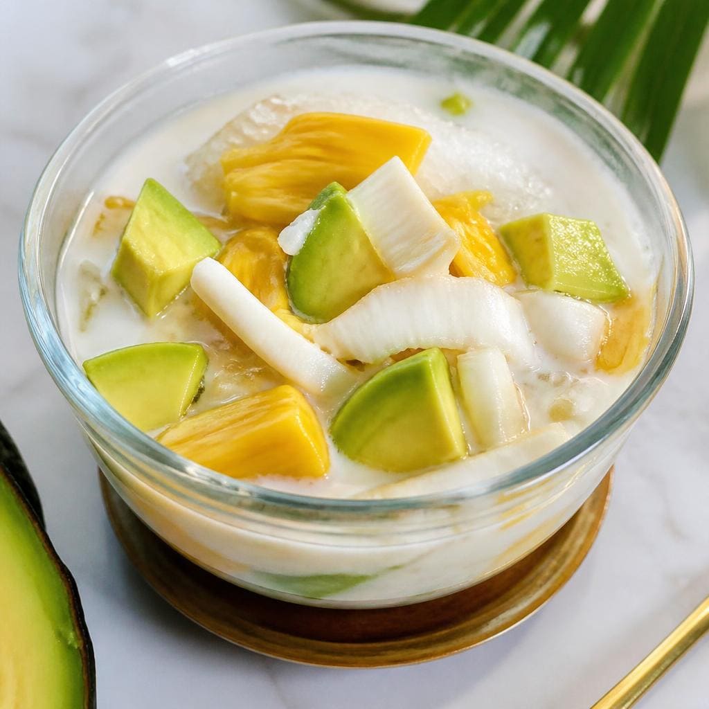 Es Teler 77 dengan alpukat kelapa nangka gula teler dan susu